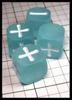 Dice : Dice - 6D - Fate Dice By Evil Hat Aqua with White - JA Collection Feb 2024